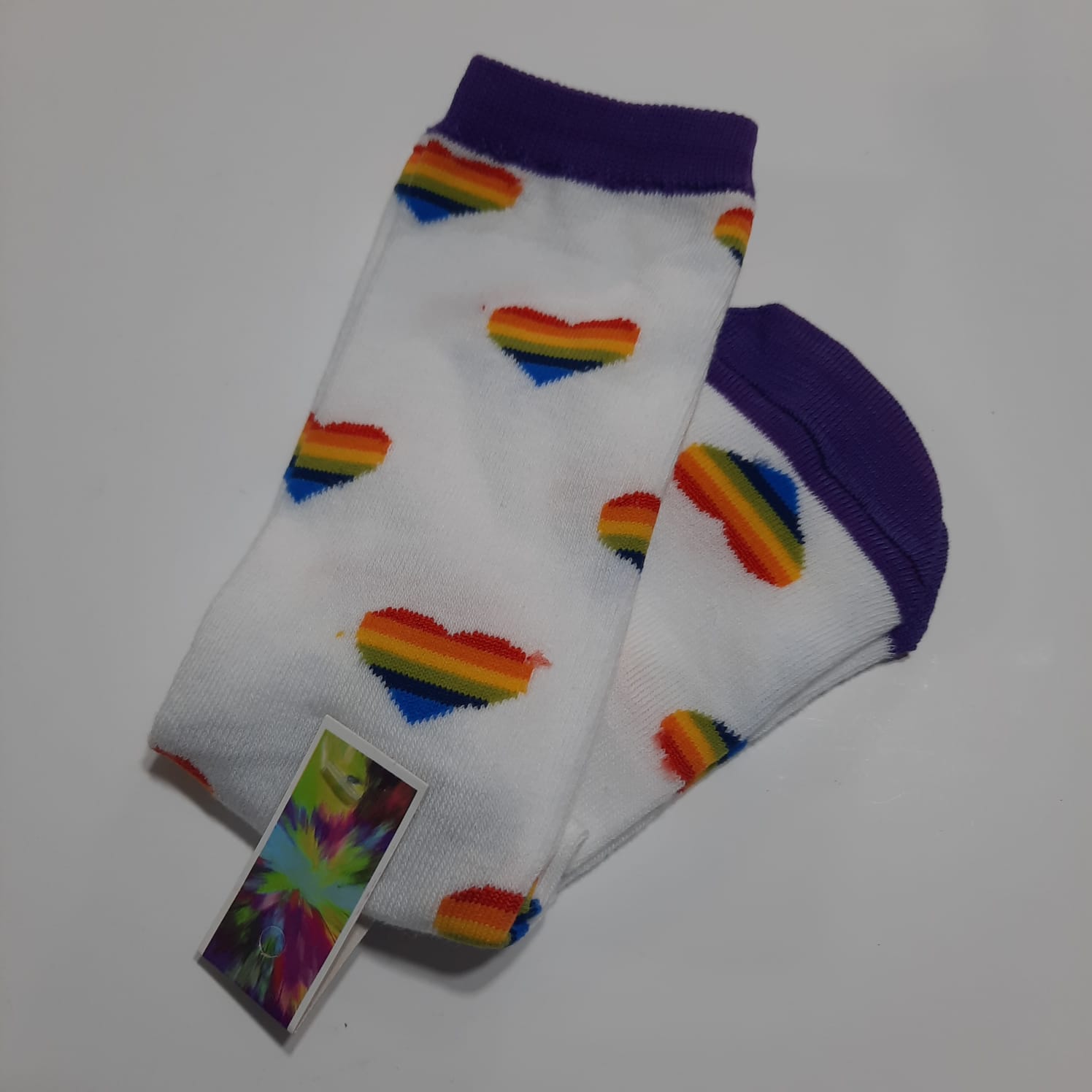 MEDIAS 3/4 LGBT BLANCA