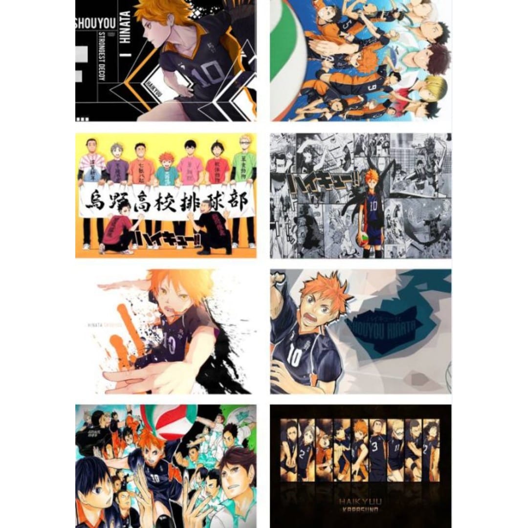 Poster x8 Haikyuu bandera