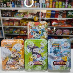 Cartas Pokemon en caja de metal