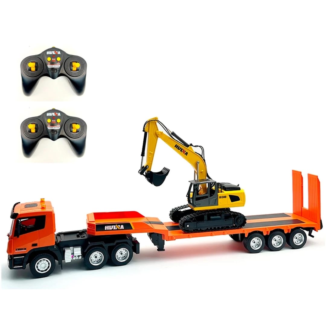 JUGUETE CAMI?N/REMOLQUE RC 9CH CON EXCAVADORA 6 CANALES