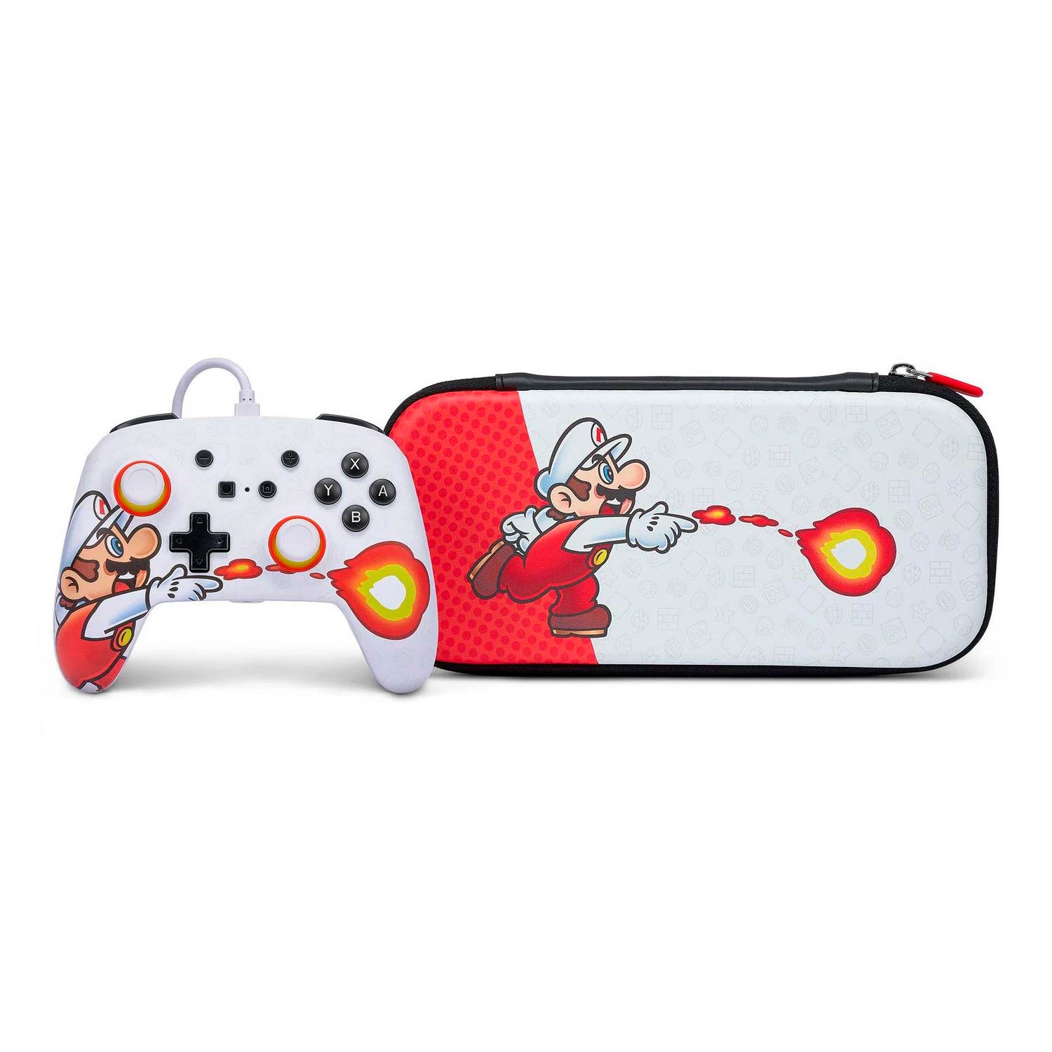 Joystick Nintendo Switch Fireball Mario Bundle + Case