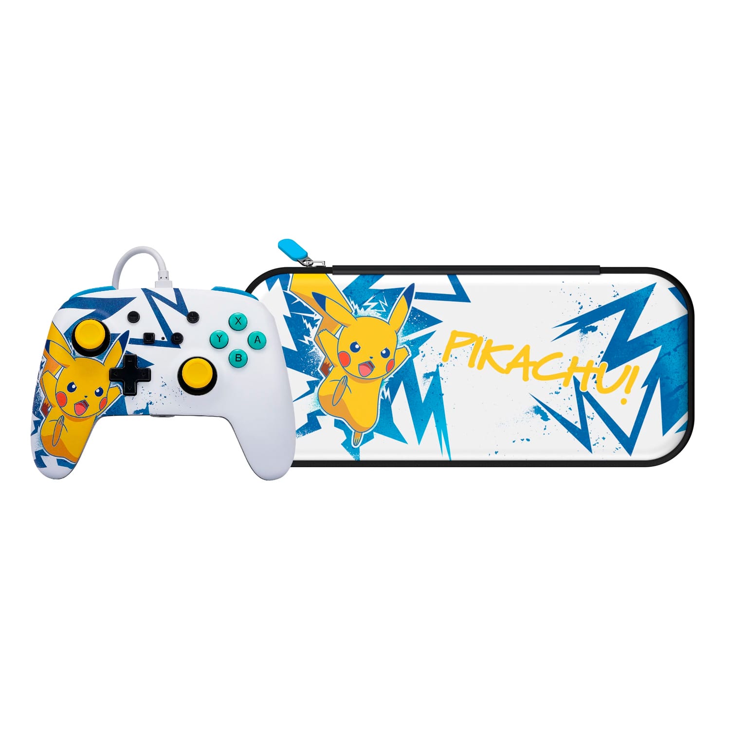 Joystick Nintendo Switch Pikachu High Voltage + Case
