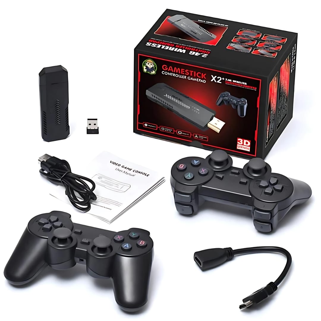 Console X2+ Game Stick 4K +10000 Juegos 2 Controles