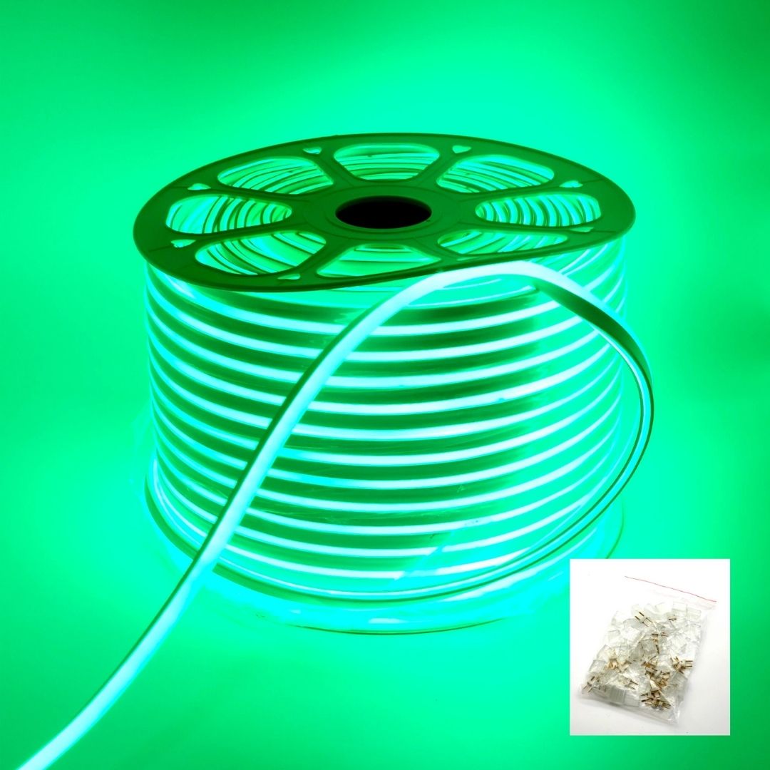 Manguera led luz neon 2835 220v 100 metros Verde