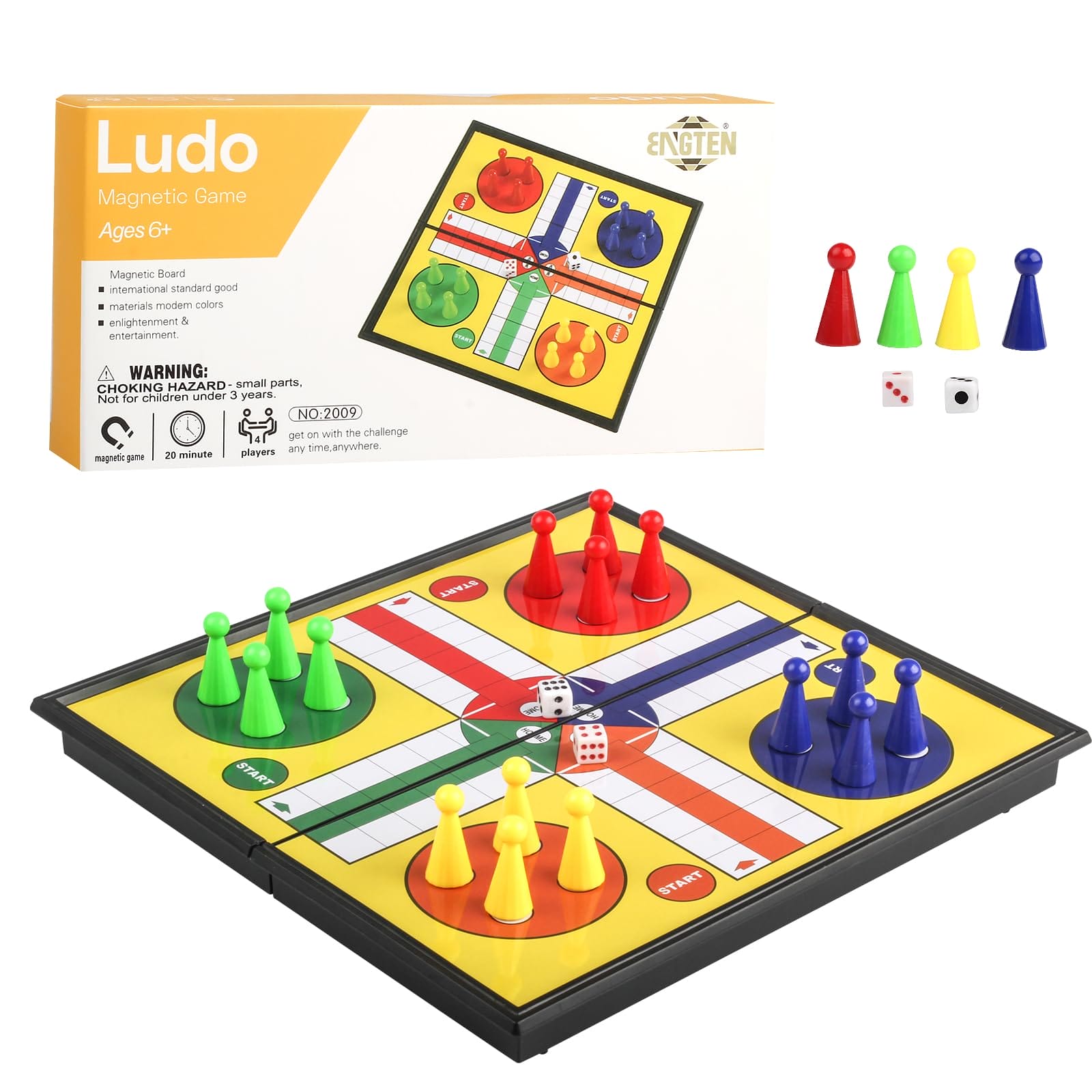 JUEGO DE LUDO 23X17X2CM PIEZAS MAGNETICAS CAJA