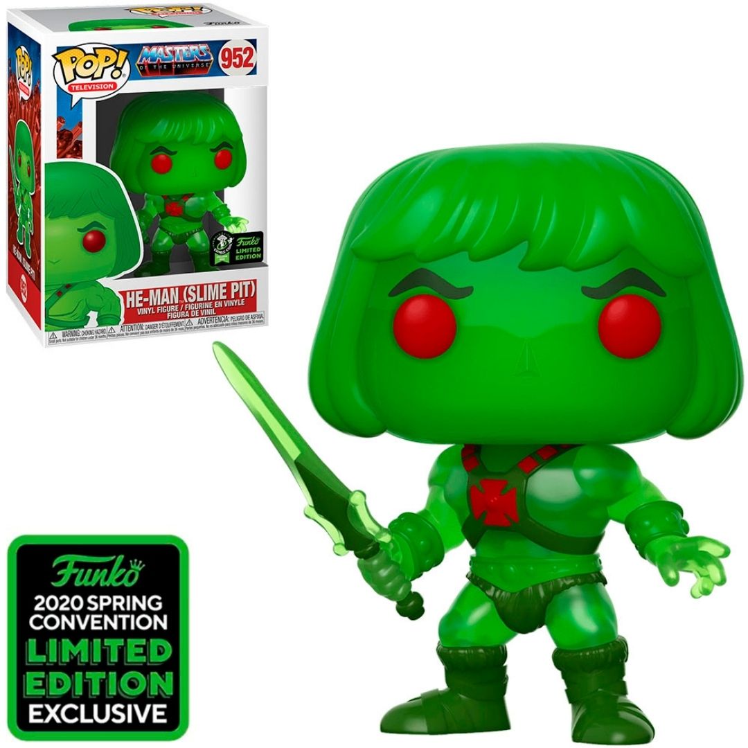 FUNKO POP TV MASTERS OF THE UNIVERSE HE-MAN *COMIC CON EMERALD* 952