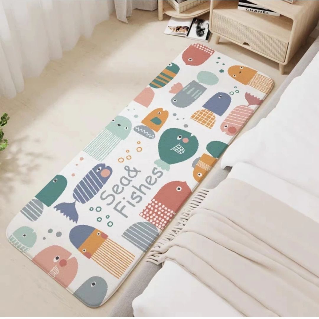 ALFOMBRA PIE DE CAMA PECES 50X120