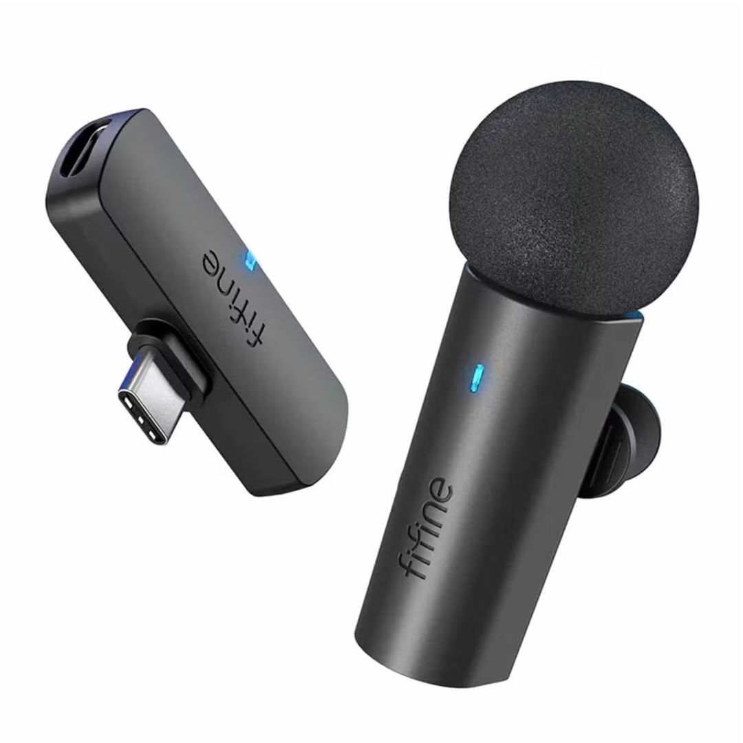 Micr?fono Solapa Fifine M6 USB-C Inal?mbrico para Smartphone - Negro