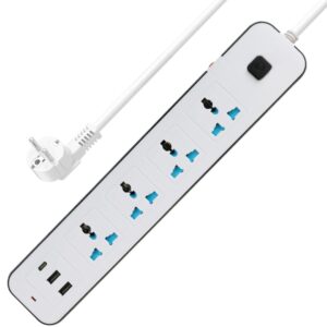 ZAPATILLA ELECTRICA CON DOBLE PUERTO USB Y ENTRADA TIPO C