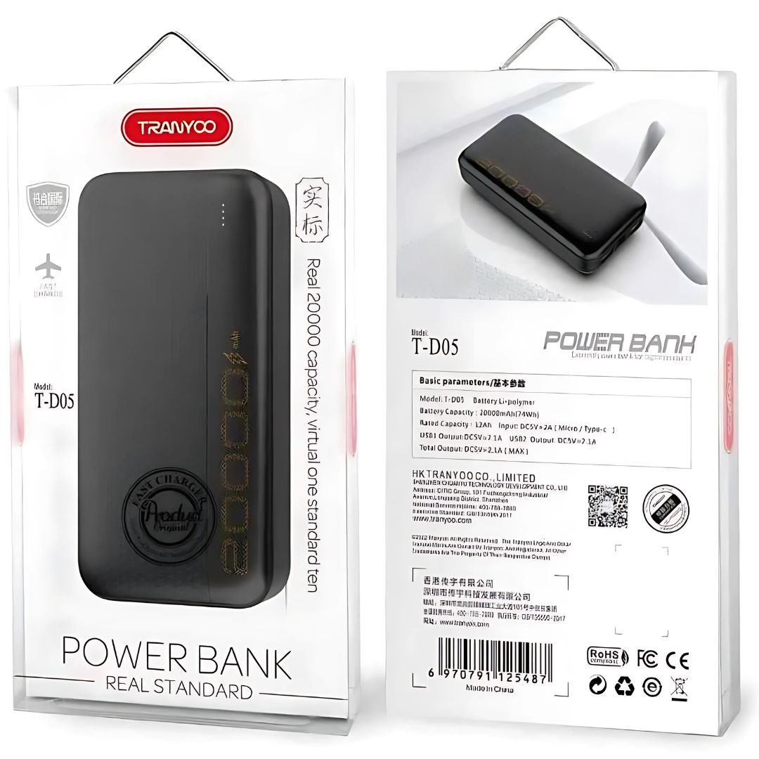 POWER BANK CARGADOR PORTATIL 20000 mAH