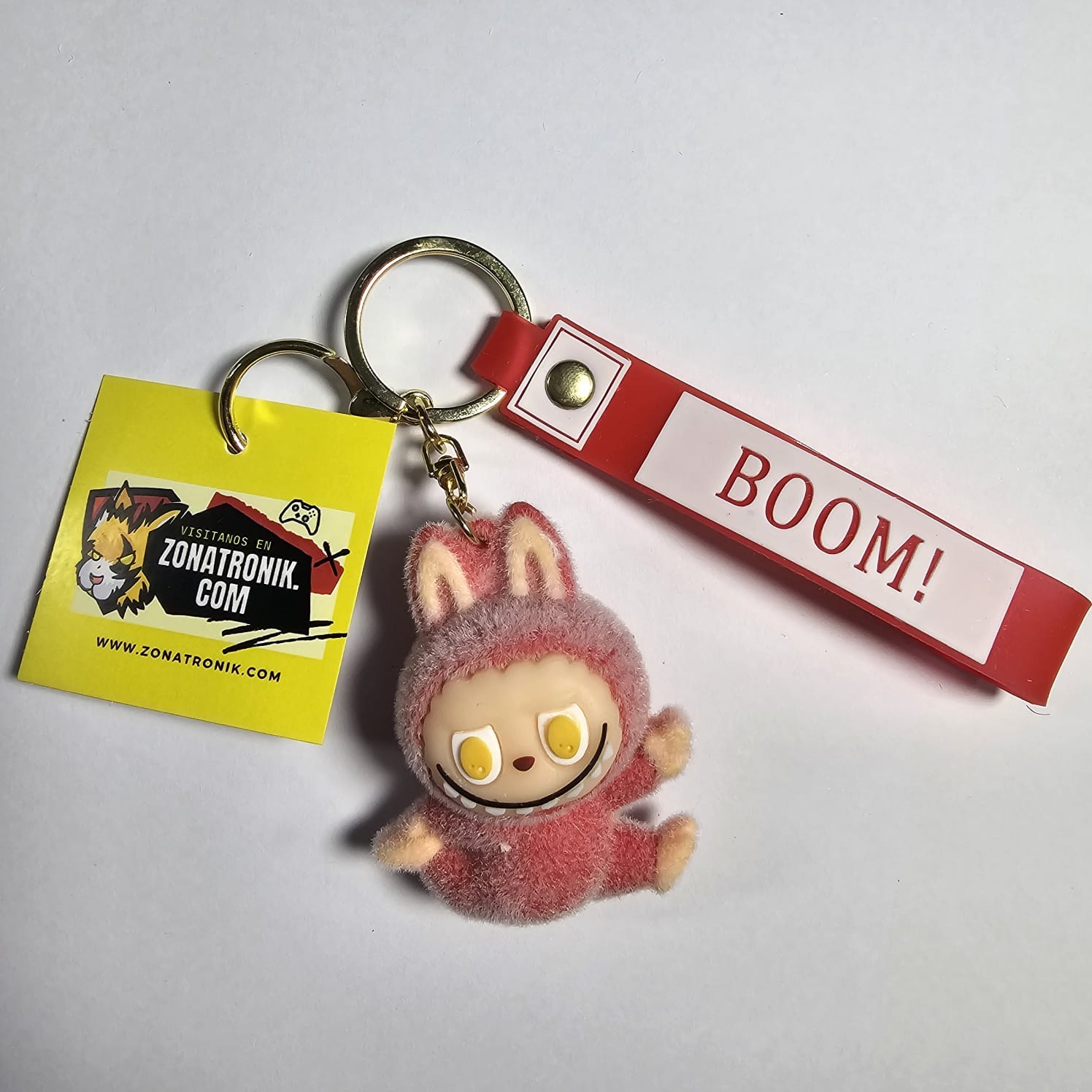 Llavero Flocked Labubu Rojo