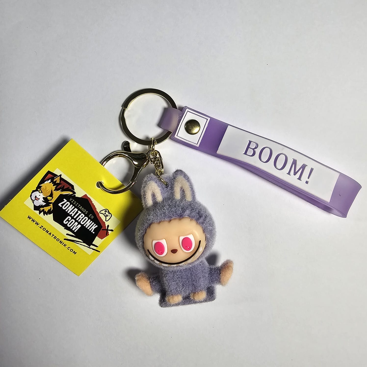 Llavero Flocked Labubu Violeta