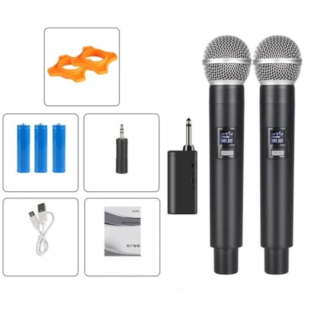 Microfono Inalambrico x2 2.4G con Receptor USB
