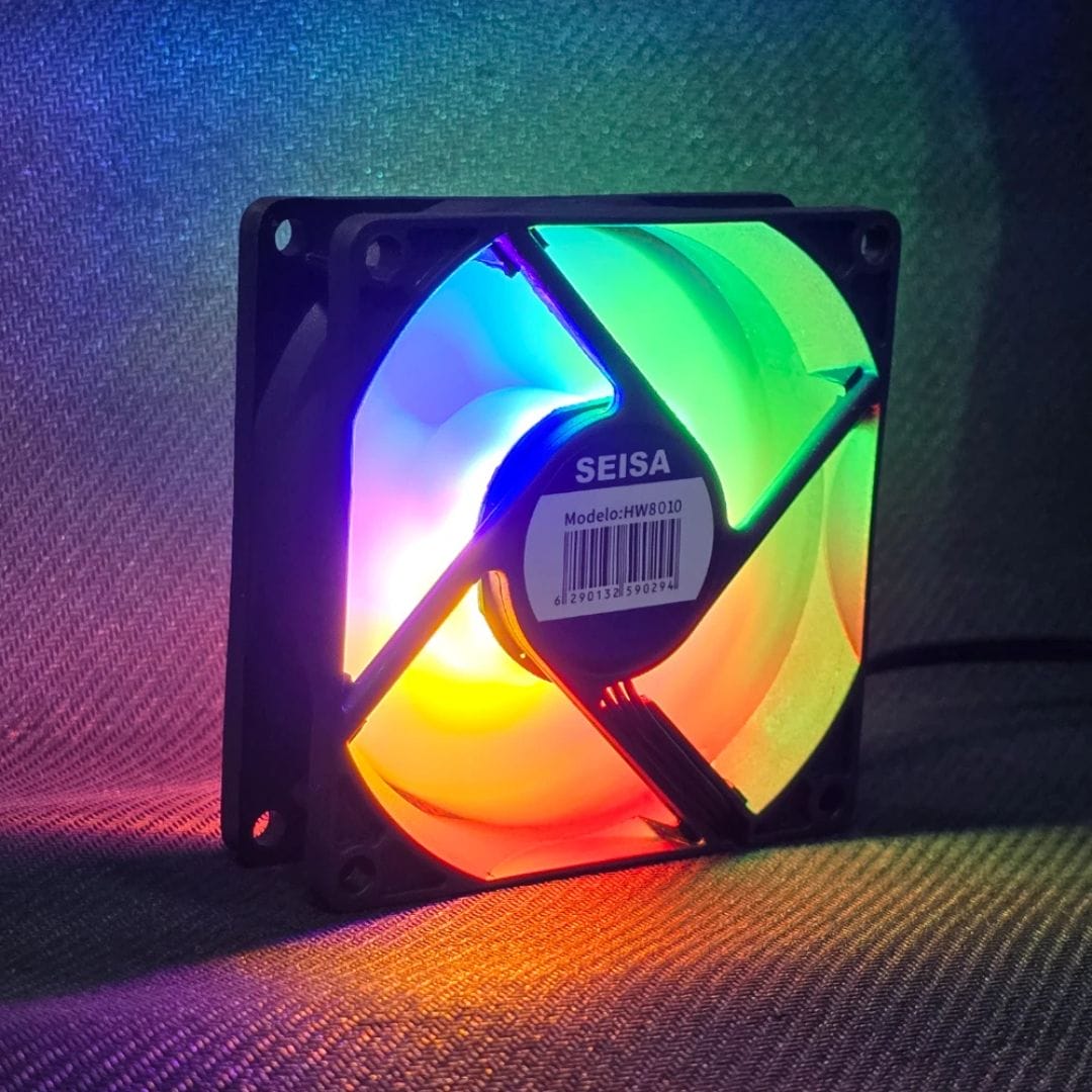 Cooler RGB 80mm para PC con Iluminacion Multicolor