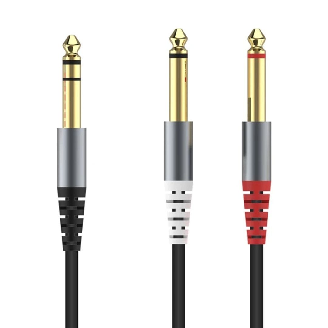 Cable de Audio 6.35mm a Doble 6.35mm Reforzado