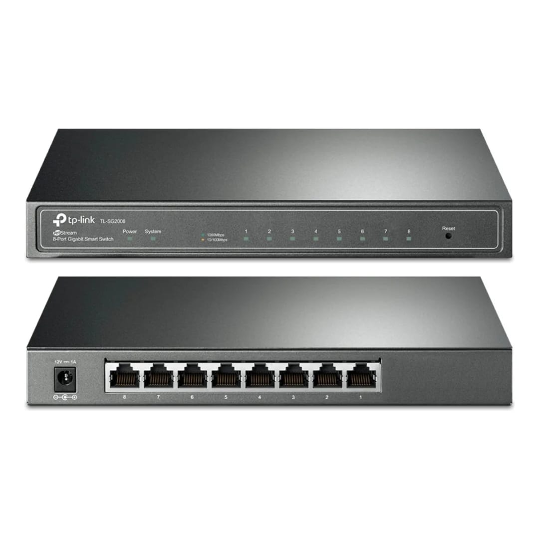 TP-LINK HUB-SWITCH 08P TL-SG2008 T1500G-8T GIGABIT SNART