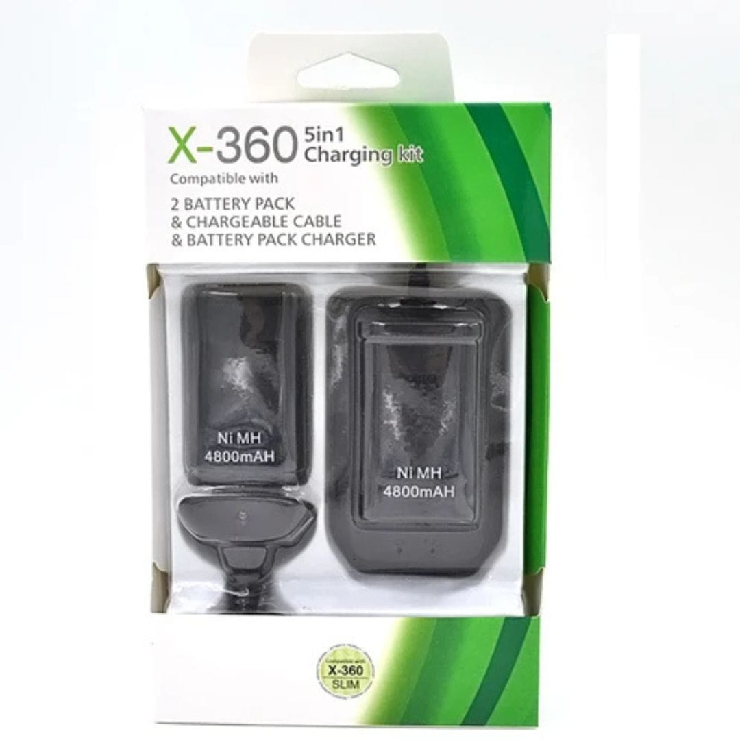Kit de Carga para Xbox 360 con Base + 2 Baterias 4800mAh