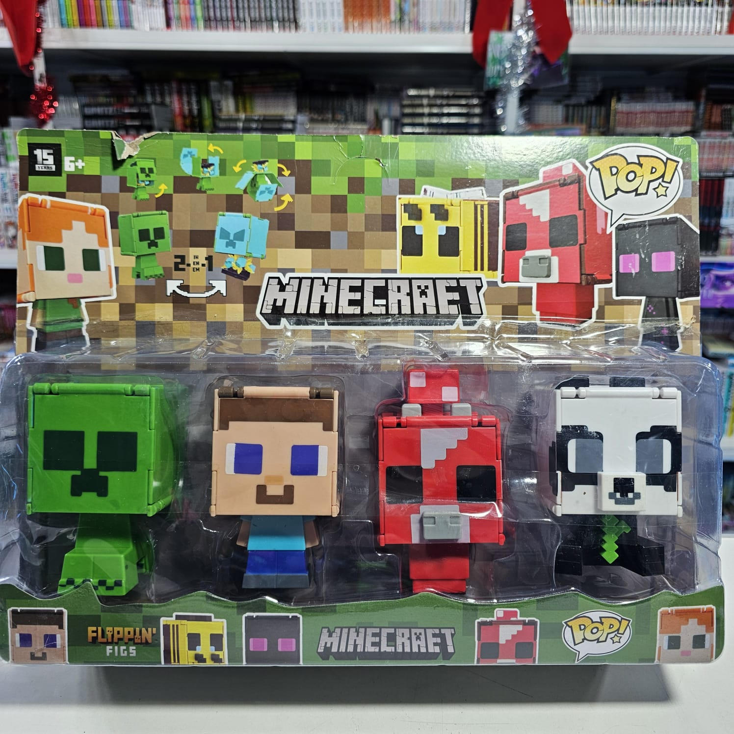 Set figuras reversibles minecraft x4