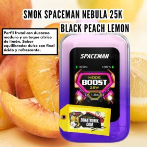 SMOK SPACEMAN NEBULA 25K BLACK PEACH LEMON