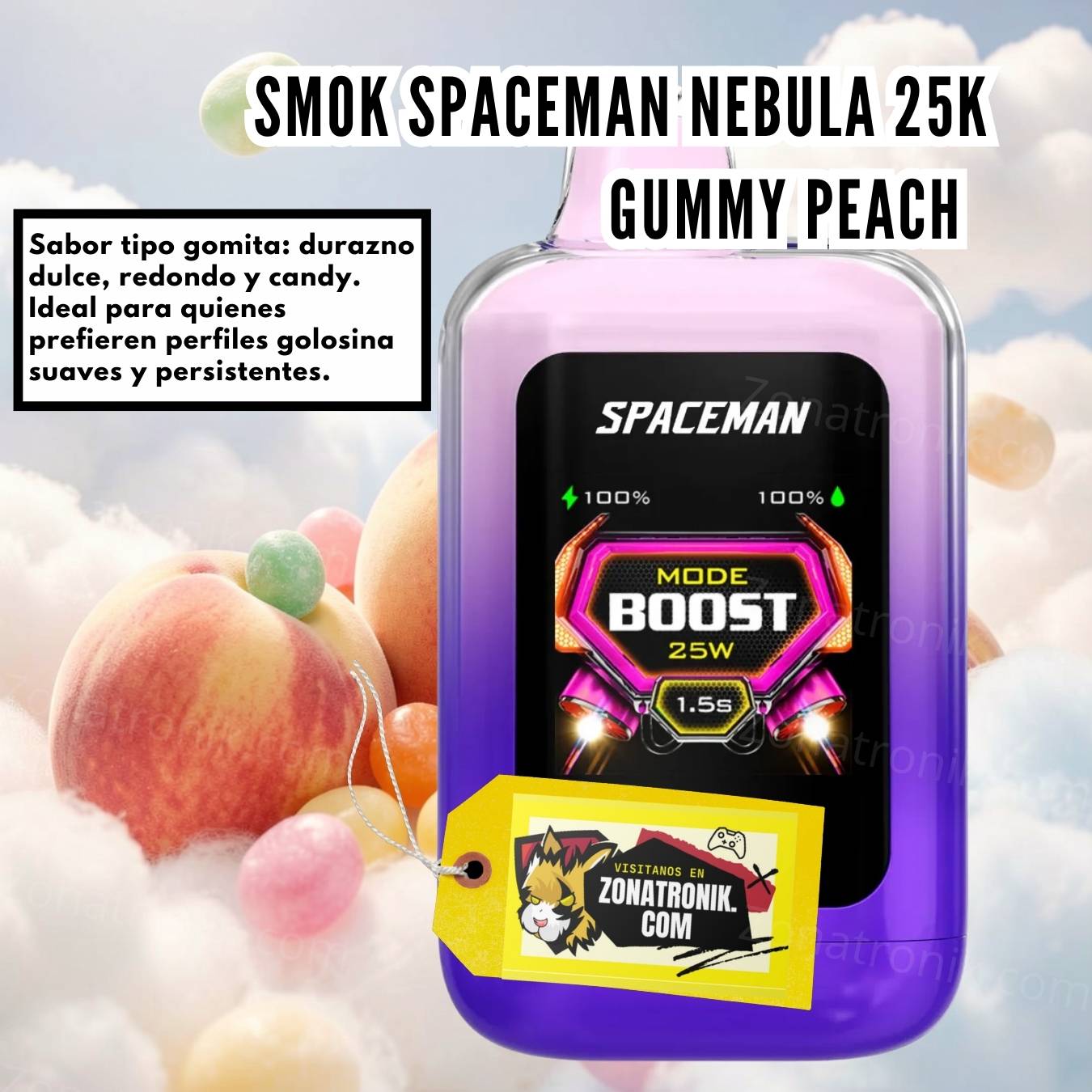 SMOK SPACEMAN NEBULA 25K GUMMY PEACH