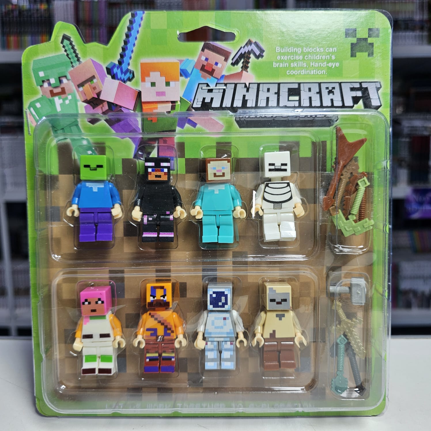 Set Figuras Minecraft Compatible LEGO Minifiguras Pack x8