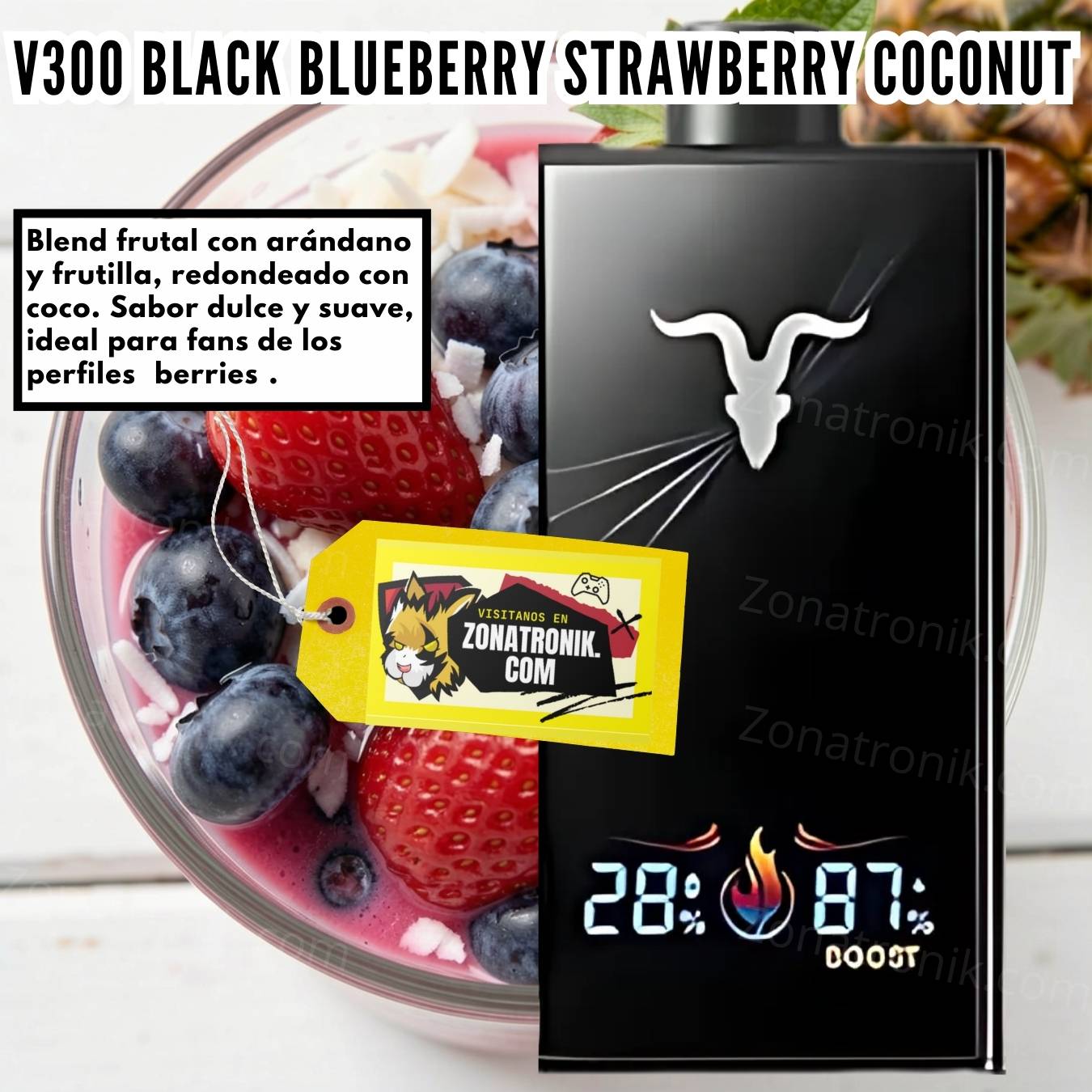IGNITE V300 BLACK BLUEBERRY STRAWBERRY COCONUT