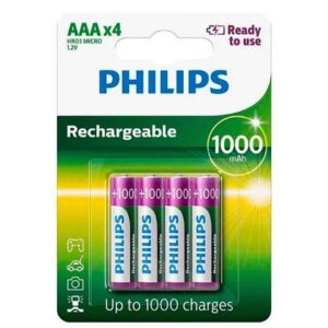 Pila Philips AAA Recargable R03B4RTU10/97 1000 mAh - 4 Unidades