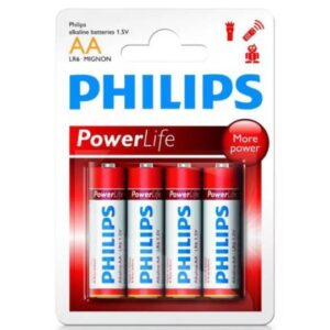 Pila Philips AA Alcalina Power Life LR6P4B/97 - 4 Unidades