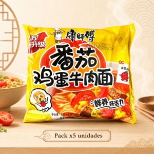 Ramen Tomate y Huevo x5 Master Kong (Amarillo)