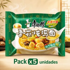 Ramen pollo con hongos x5 Master Kong (Verde)