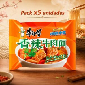 Ramen carne super picante x5 Master Kong (Naranja)