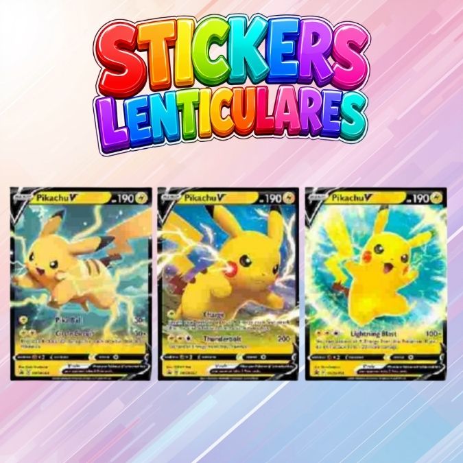 STICKER LENTICULAR CARTA PIKACHU V