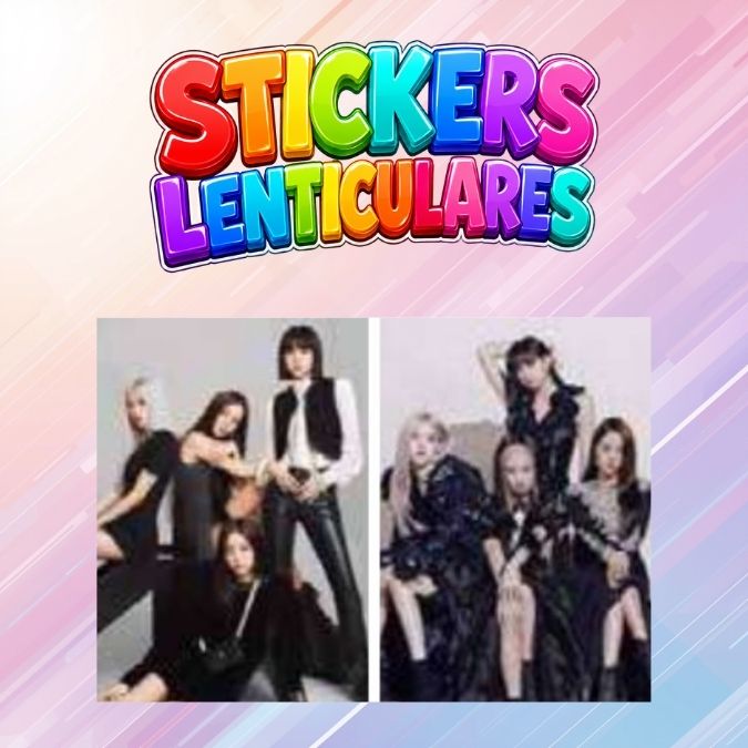 STICKER LENTICULAR KPOP BLACKPINK (Blanco y negro)