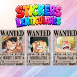STICKER LENTICULAR WANTED LUFFY - ZORO - SANJI