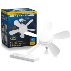 Ventilador de techo con luz LED 18 pulgadas y control remoto