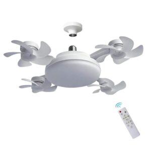 Ventilador de techo cuádruple con luz LED y control remoto