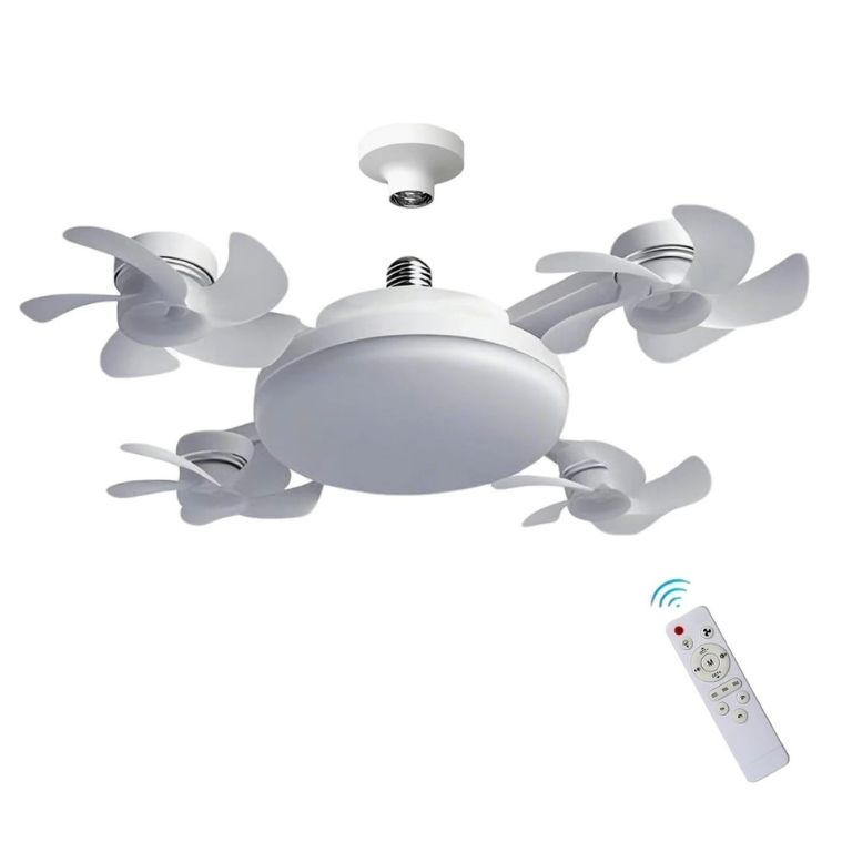 Ventilador de techo cuádruple con luz LED y control remoto