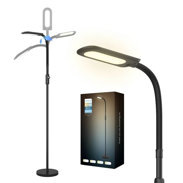Lámpara de pie LED regulable de 1,80 m con control remoto