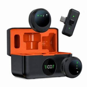 Kit de 2 micrófonos inalámbricos de solapa con receptor USB-C