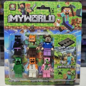 Set Figuras Minecraft Compatible Lego Pack x6 con accesorios