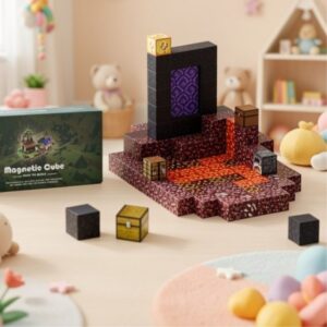 Set Cubos Magneticos Nether Magma  - Minecraft 128pcs